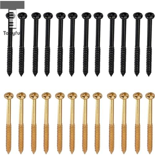 Tooyful 12 Pieces Bass Pickup Mounting Screws for PB JB Pickups Black
