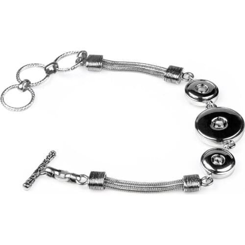 18mm Snap Buttons Adjustable Bracelet Bangle Jewelry