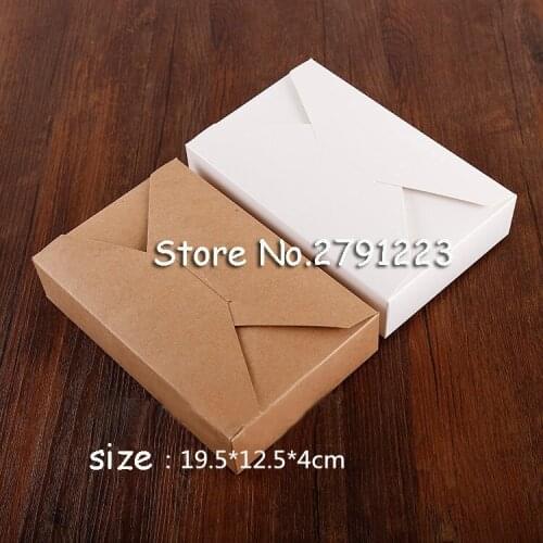 20pcs/lot 19.5cmx12.5cmx4cm kraft paper gift box envelope type kraft cardboard boxes package for wedding party invitation cards