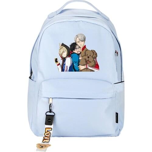 2019 Anime YURI on ICE Victor Nikiforov Cosplay Printing Backpack Candy Color Bagpack Nylon School Bags Laptop Back Pack Rugzak