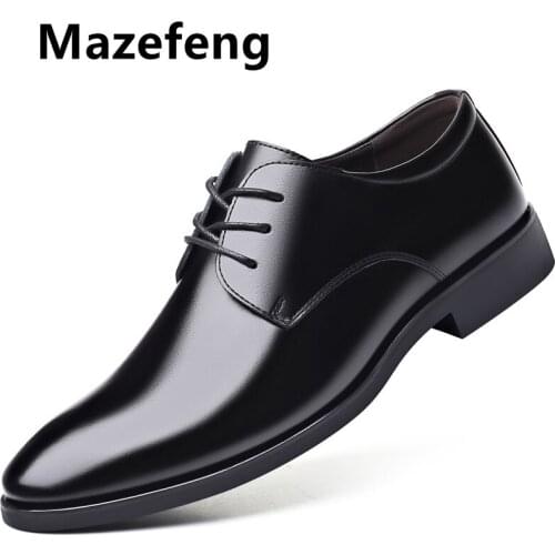 2021 Man Cow Leather Shoes Rubber Sole Size 47 Man Office Business Dress Leather Flats Man Split Leather Wedding Shoes Mazefeng