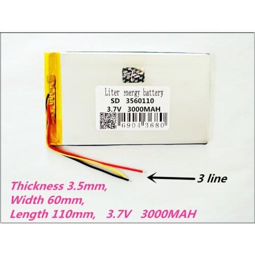 3 line 3560110 3.7V 3000MAH Polymer rechargeable batteries N77 V703 3560107 7 inch 7 X 7 XS U51GT dual quad-core eight nuclear