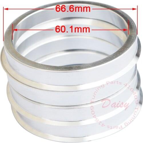 4pcs/lot) ID 60.1mm OD 66.6mm Aluminum Variable Circle Car Wheel Hub Centric Rings (60.1-66.6)
