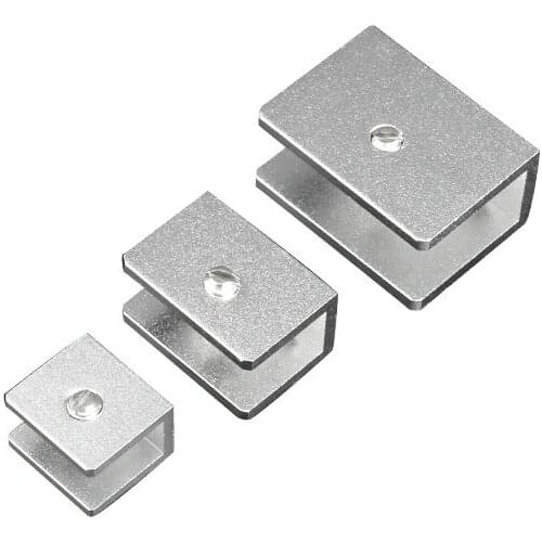 4PCS Rectangular Shape S/M/L 3Sizes Aluminum Alloy Cabinet Glass Clamp Glass Clip Shelf Support Bracket Glass Shelf Holder