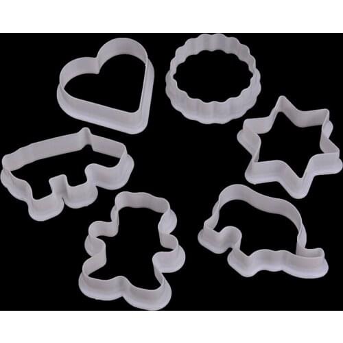 6pcs animal plastic cookie biscuit cutters pastry fondant moulds cake decor tool
