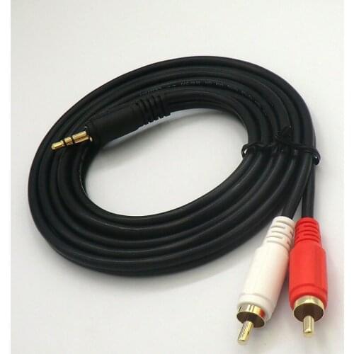 Audio Cable 3.5mm Plug to Double lotus Head Red - White Rca Plug Mobile Phone Computer Speaker Power Amplifier Connection Line