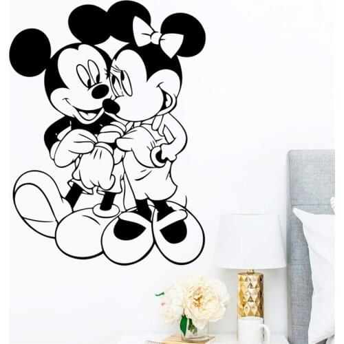 Disney Cartoon Mickey Minnie Wall Stickers For Kids Rooms Nursery Accessories Home Decor Wall Decal Vinyl Mural Art Wallpaper