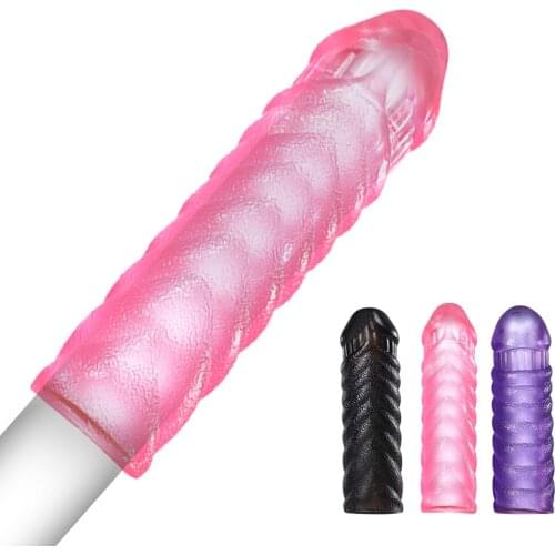 Penis Sleeve Reusable Silicon Condom With Spike Dotted For Men Dildo Sheath Condoms Extender Sleeve Penis Cocks Cover Sex Toys