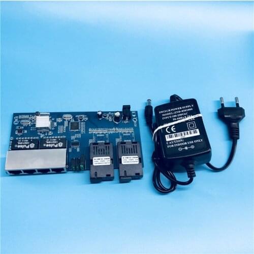 2G4E 10/100/1000M Gigabit Ethernet Switch Ethernet Fiber Optical Converter Single Mode 4-Port RJ45 2Port Optical fiber PCB Board
