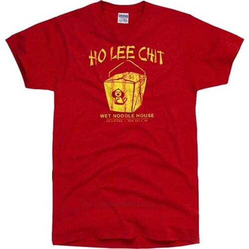 Summer Tees Mens Tops 100% Cotton T-shirts Mens Holy Chit Funny Chinese Food T Shirt Novelty