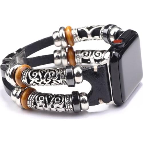 IWatch Alloy Strap Genuine Leather Watch Bracelet Smart Watch Accessories for Apple