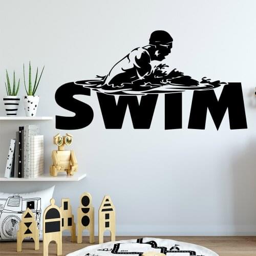 Classic swim Wall Art Decal Decoration Fashion Sticker Decor Living Room Bedroom Removable Wall Art Decal
