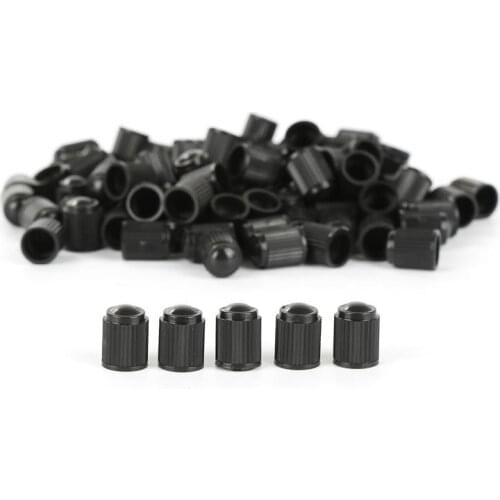 Automobiles Tire Valve Air Dust Cover Stem Cap Tire Wheel Stem Pressure Valve Caps 100pcs Black Plastic Auto Car Truck Wheels