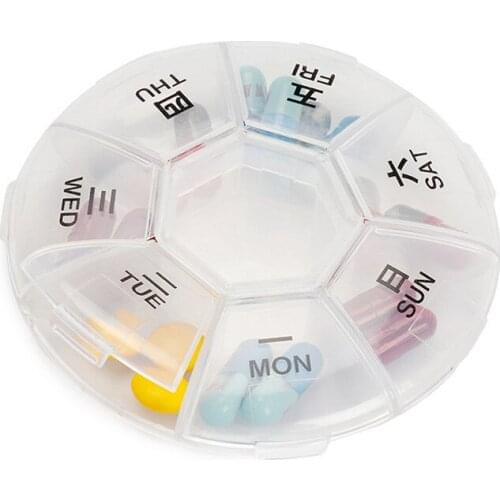 Portable Weekly Pill Box Storage Case Pill Case Container 7 Grids Mini Medicine Organizer Tablet Dispenser Splitters