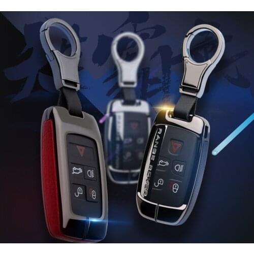 Alloy Leather Car Key Shell Cover Case For Land Rover A9 Range Rover Sport Evoque Freelander 2 Jaguar XE XJ XJL XF C-X16