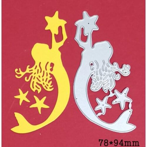 Beautiful Mermaid Moonlight Bath Metal Cutting Dies for DIY Scrapbooking Album Paper Card Decor Craft Embossing Die Cut 2021 New