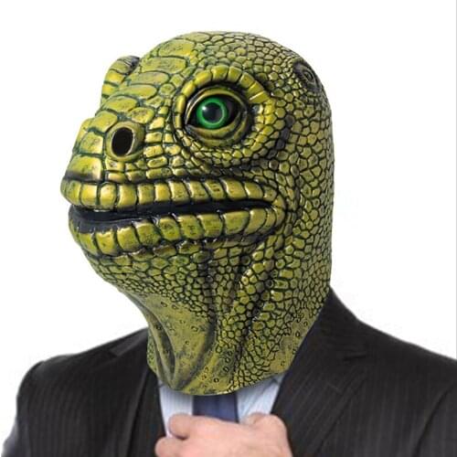 Lizards Head Mask Cosplay Anime Halloween Costumes Accessories Latex Masques Carnival Party Masquerade Props