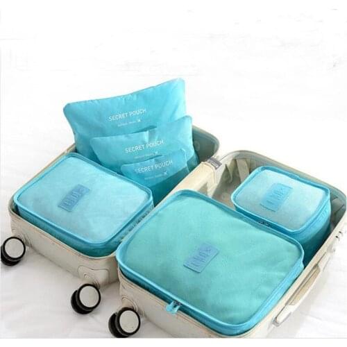 6 Pieces Set Travel Organizer Storage Bags Suitcase Packing Set Storage Cases Portable Luggage Organizer Clothes Shoe Tidy Pouch