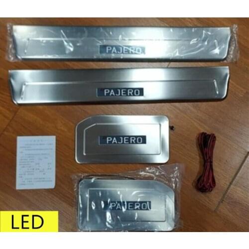 Stainless steel LED Scuff Plate/Door Sill Scuff Plate Welcome Pedal For Mitsubishi Pajero V73 V93 V97 2003-2019 Car styling