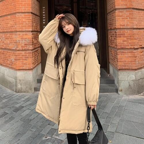 2021 new Winter Women Jackets Warm Loose Hooded Coats -30 Degree Long Thickness Parkas Large Fur Collar women Snowoutwear