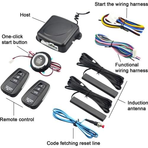 One-button Start Modification Keyless Entry System 12v Car One-Key Start Intelligent Key Remote Control Auto Accessories