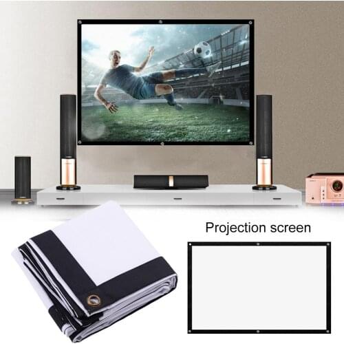 Portable 16:9 Projector Screen High Density Reflective Fabric Cloth 100 Inch Anti-Light Folding Simple Curtain For Home Outdoor