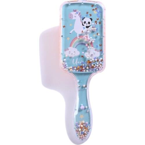 Cartoon Unicorn Hair Brush Airbag Comb Printing Air Cushion Comb Transparent Massage Hairdressing Comb Plastic Rainbow Pony Comb
