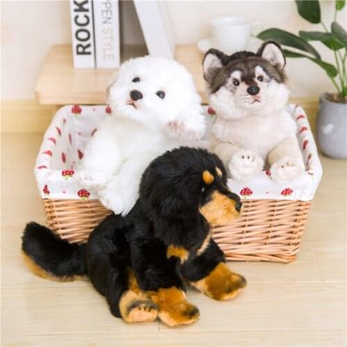 Lifelike Stuffed Pet Doll Cute Simulation Dog&Wolf Plush Toy Soft Anime Decor Collection Toys For Children Gift