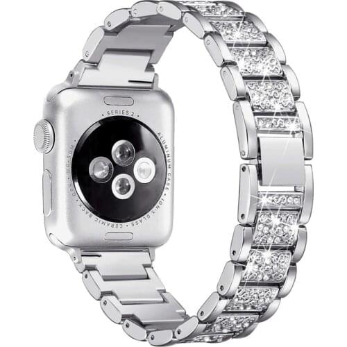 Watch strap for Apple Watch iwatch band 38mm 40mm 42mm 44mm correa stainless steel Diamond bracelet for Apple Watch 5 4 3 2 1