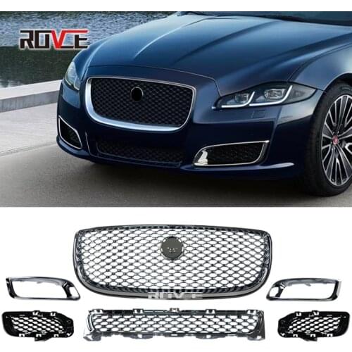 ROVCE For Jaguar XJ 2016-2018 XJ RS Logo on Car Front Grille upper Grille Mesh Gloss Black