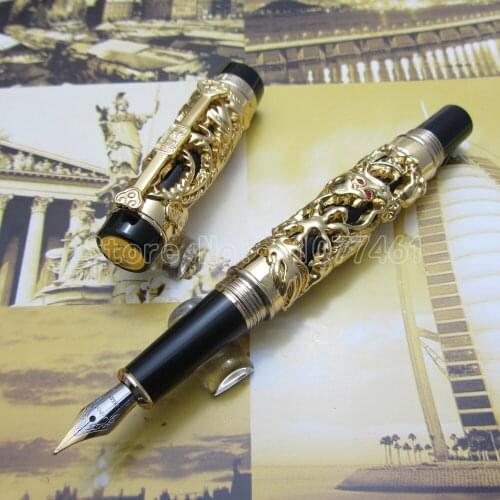 JINHAO High quality Carving Dragon and Phoenix Lucky Clip Fountain Pen Silver Red White Red Silver Black Optional JH2253
