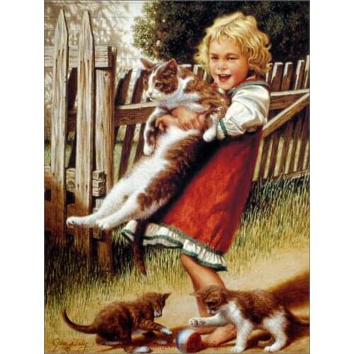 Needlework for Embroidery DIY DMC High Quality - Counted Cross Stitch Kits 14 ct Oil painting - Childhood Friends