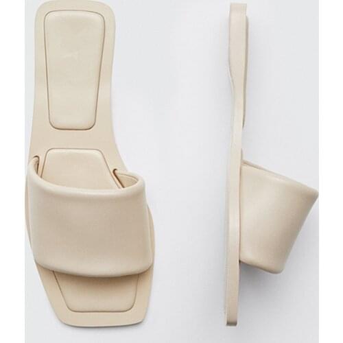 Jenny&Dave England Vintage Fashion Simple Solid Cowhide Leather Flip Flops Summer Casual Slippers Women Shoes Woman Slides Shoes