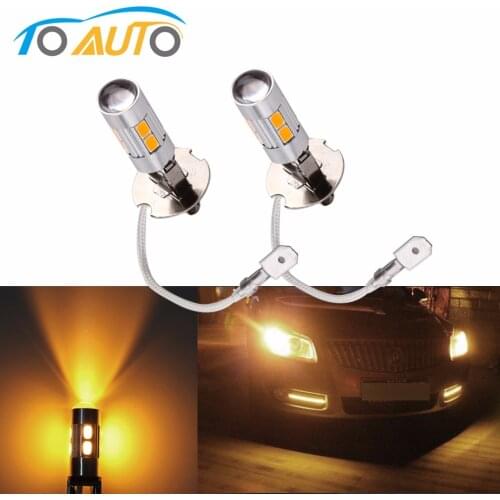 2pcs H3 LED light Replacement Bulbs For Car Fog Lights Driving Lamps Auto led bulbs Car Light Source parking 12V Amber