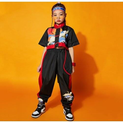 Chinese Style Hip-Hop Dance Clothes Back Girl Sets Concert Outfits Dancer Outfit Rave Festival Clothing Stage Costume DL8342