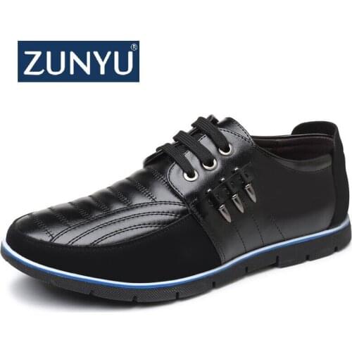 ZUNYU New Leather Mens Casual Shoes Luxury Brand Mens Loafers Flats Breathable Slip on Black Driving Shoes Plus Size 38-47