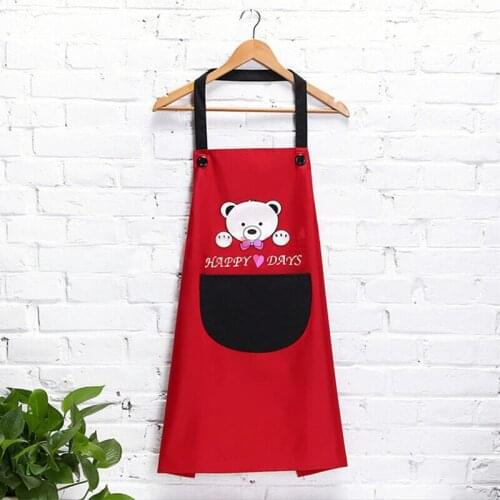 Creative Kitchen Apron Waterproof Oil Hand Towel Pocket Apron Kitchen Restaurant Cooking Baking Bib Hanging Neck Towel Aprons
