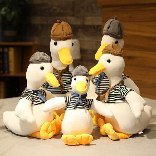 Wearing Hat and T-shirt Cute Plush Duck Toys Soft Animal Kids Children Accompany Doll Birthday Gift