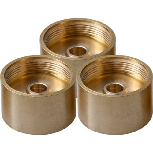 Yibuy 3PCS Gold Copper Trumpet Potentiometer Knobs Down Cover 22MM Weight Button