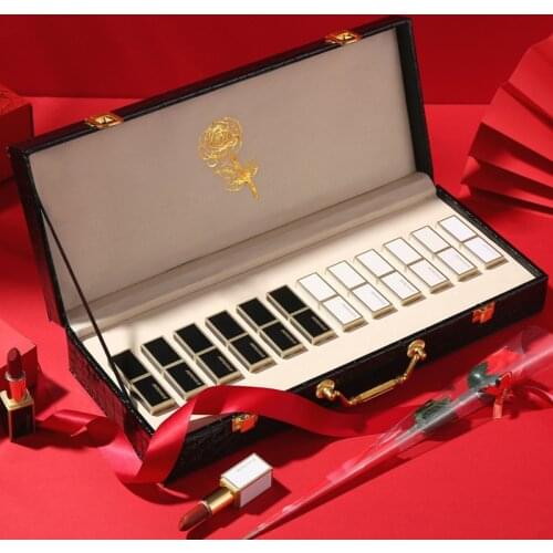 12Pc Black White Constellation Carved Lipsticks Matte Lasting Moisturizing Smooth Lipgloss Women Lip Make Up Tool Cosmetics Gift