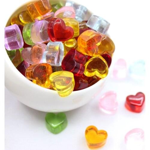 15PCS Transparent Love Candy Polymer Slime Charms Lizun Modeling Clay DIY Accesorios Toy For Children Slime Supplies Filler