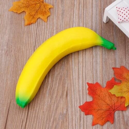 18CM Simulation Banana Squishy Toy Slow Rising Squeeze Stress Decompression Doll F3ME