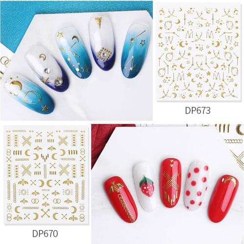 2019 HOT SALE 3D Nail Stiker Gold Silver 3D Tape For Nail Art Sticker Metal Strip Tape Multi-size 3D Nail Foil Nail Art Manicure