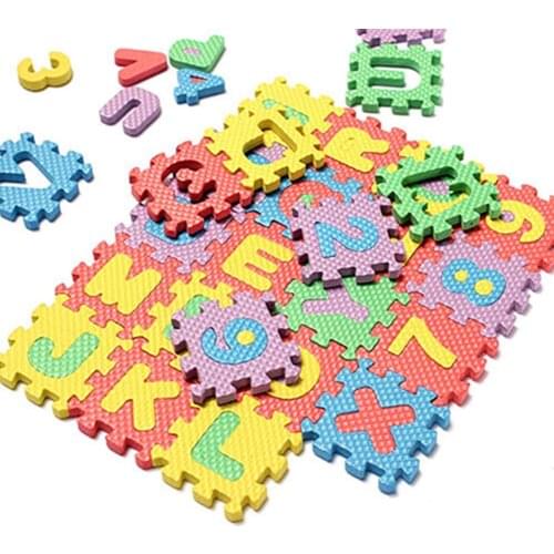 2020 Hot Sale 36pcs/set children mini EVA Foam Alphabet Letters Numbers Floor Soft Baby Mat 3D puzzle Kids Educational toys