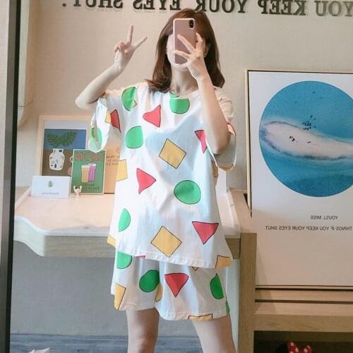 2020 New Arrival Spring Summer New Cute Casual Homewear Female Pyjamas Cartoon Pajamas Short Sleeve Sleepwear Women Pajamas Set