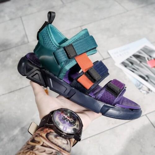 2021 New Mixed Colors Men Designer Sandals Breathable Man Chunky Shoes Casual Summer Sandals for Men Outdoor Sandalia Masculina
