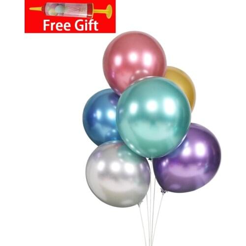 50pcs Metallic Gold Silver Green Purple Ballon Wedding Happy Birthday Latex Balloons Metal Chrome Balloon Air Helium Baloon