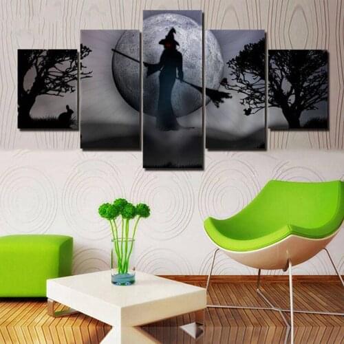 5D diamond painting Moon Rabbit Red Eyes Spooky Witch DIY 5 pcs diamond embroidery diamond mosaic kit cross-stitch wall sticker