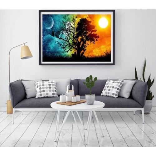 Diamond Painting Sun Moon Tree Diamond Painting Love Tree Moon Tree Bedroom Paintings Diamond Art Painting