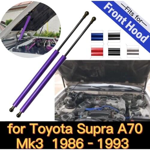 For 1986-1992 Toyota Supra A70 MK3 2pcs Car Front Hood Bonnet Modify Gas Struts Lift Support Gas Rod Arm Springs Shock Damper